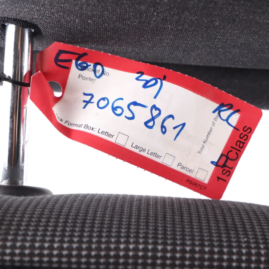BMW E60 Rear Seat Backrest Left N/S Back Cover Ski Bag Cloth Fabric Anthracite - SKU 7065861 - Part number 7065861