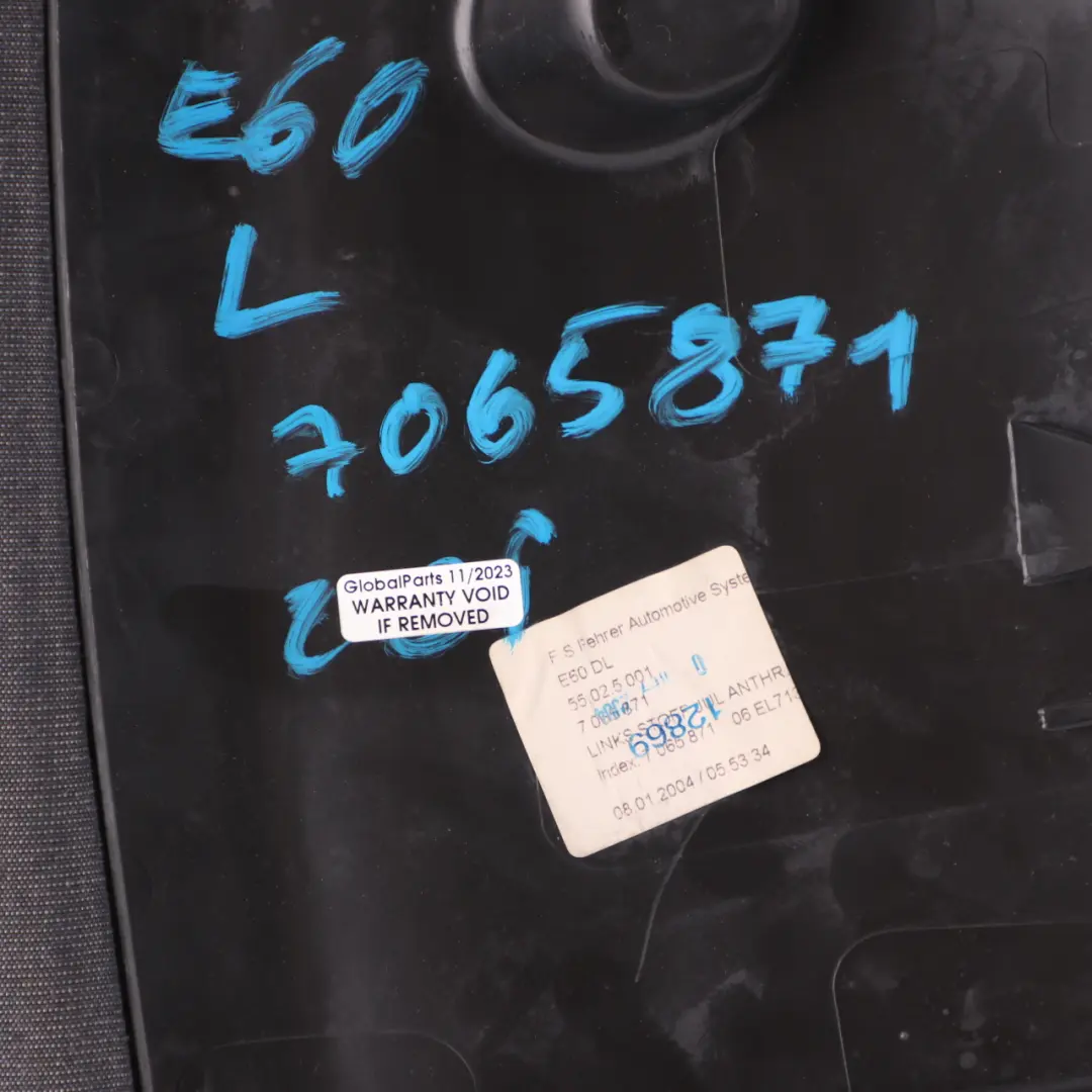 Lateral Side Cushion Rear Left N/S Seat Bench Anthrazit Fabric Edward to BMW E60 with Part number 7065871 BMW E60 Lateral Side Cushion Rear Left N/S Seat Bench Anthrazit Fabric Edward - SKU 7065871 - Part number 7065871