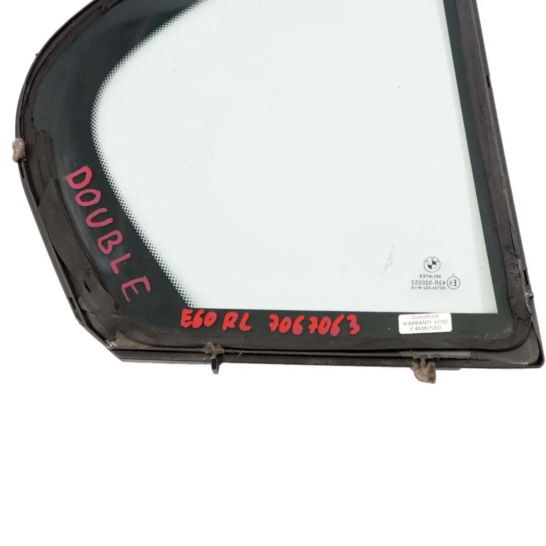 Rear Window BMW E60 Door Fixed Double Glass Green Side Left N/S AS2 - SKU 7067063 - Part number 7067063