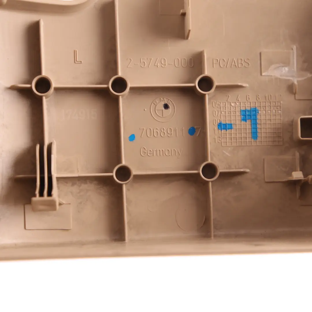 BMW E91 Touring Couvercle Cache Ceinture Sécurité Arrière Gauche Beige 7156601 - SKU 7068911-1 - Numéro de pièce 7068911