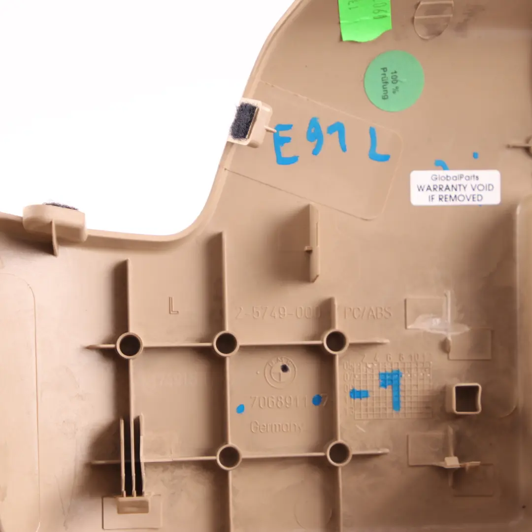 BMW E91 Touring Seat Belt Covering Cover Rear Left N/S Panel Beige 7156601 - SKU 7068911-1 - Part number 7068911