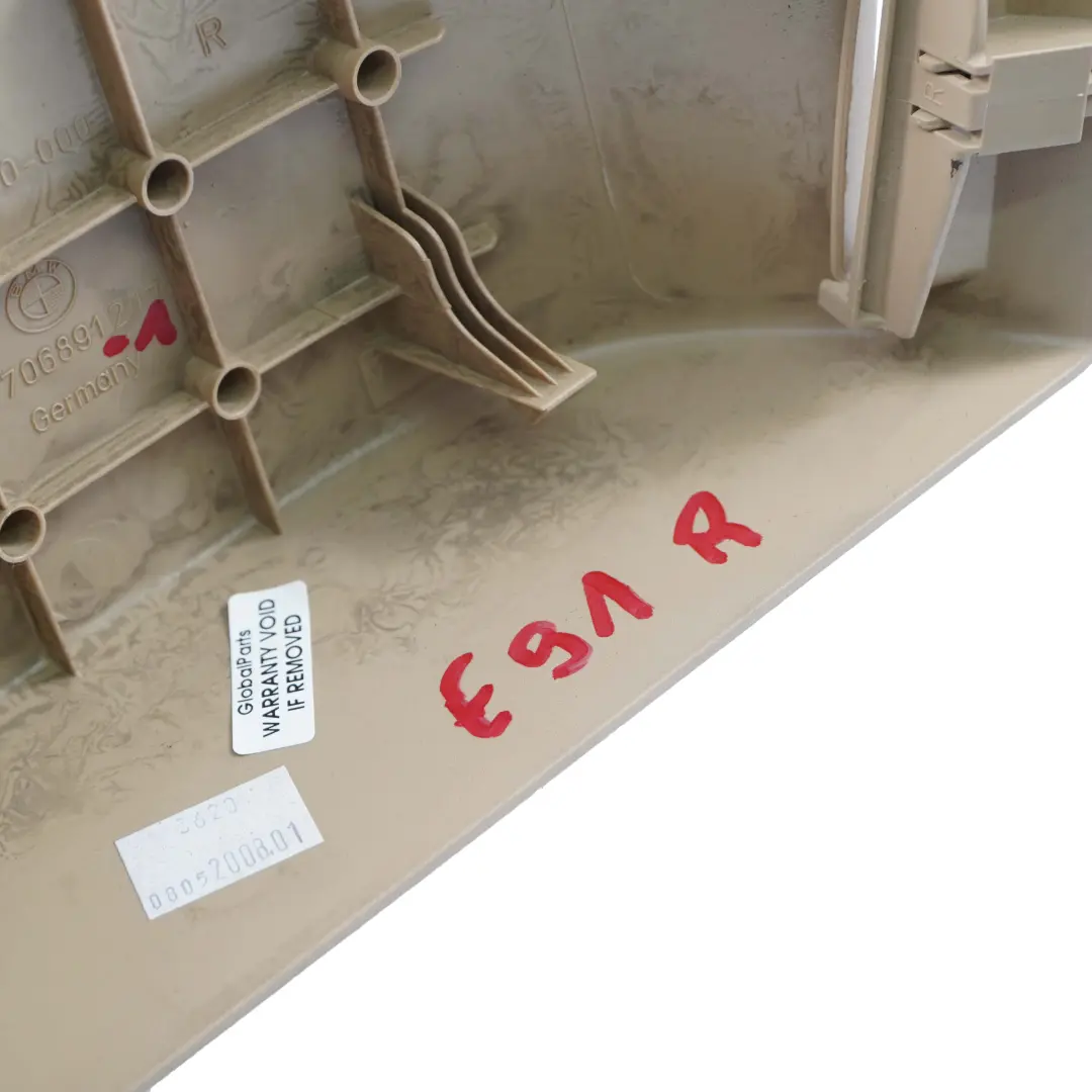 BMW 3 Series E91 E91N Covering Right O/S Rear Seat Belts Seats Beige 6950760 - SKU 7068912-1 - Part number 7068912