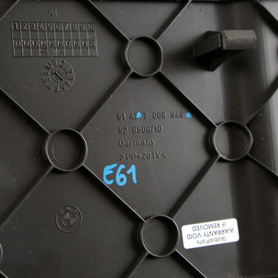 Tray Cover BMW E61 E61N LCI 1 Touring Trim Boot to Battery with Part number 7068949 Battery Tray Cover BMW E61 E61N LCI 1 Touring Trim Boot - SKU 7068949-1 - Part number 7068949