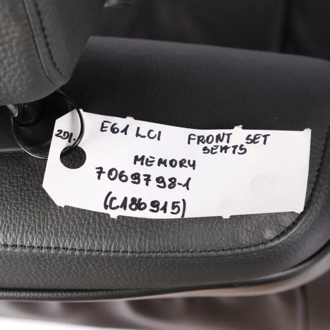 Leather Seats BMW E60 E61 LCI Black Front Driver Passenger Side Memory to with Part number 7069798 Leather Seats BMW E60 E61 LCI Black Front Driver Passenger Side Memory - SKU 7069798-1 - Part number 7069798
