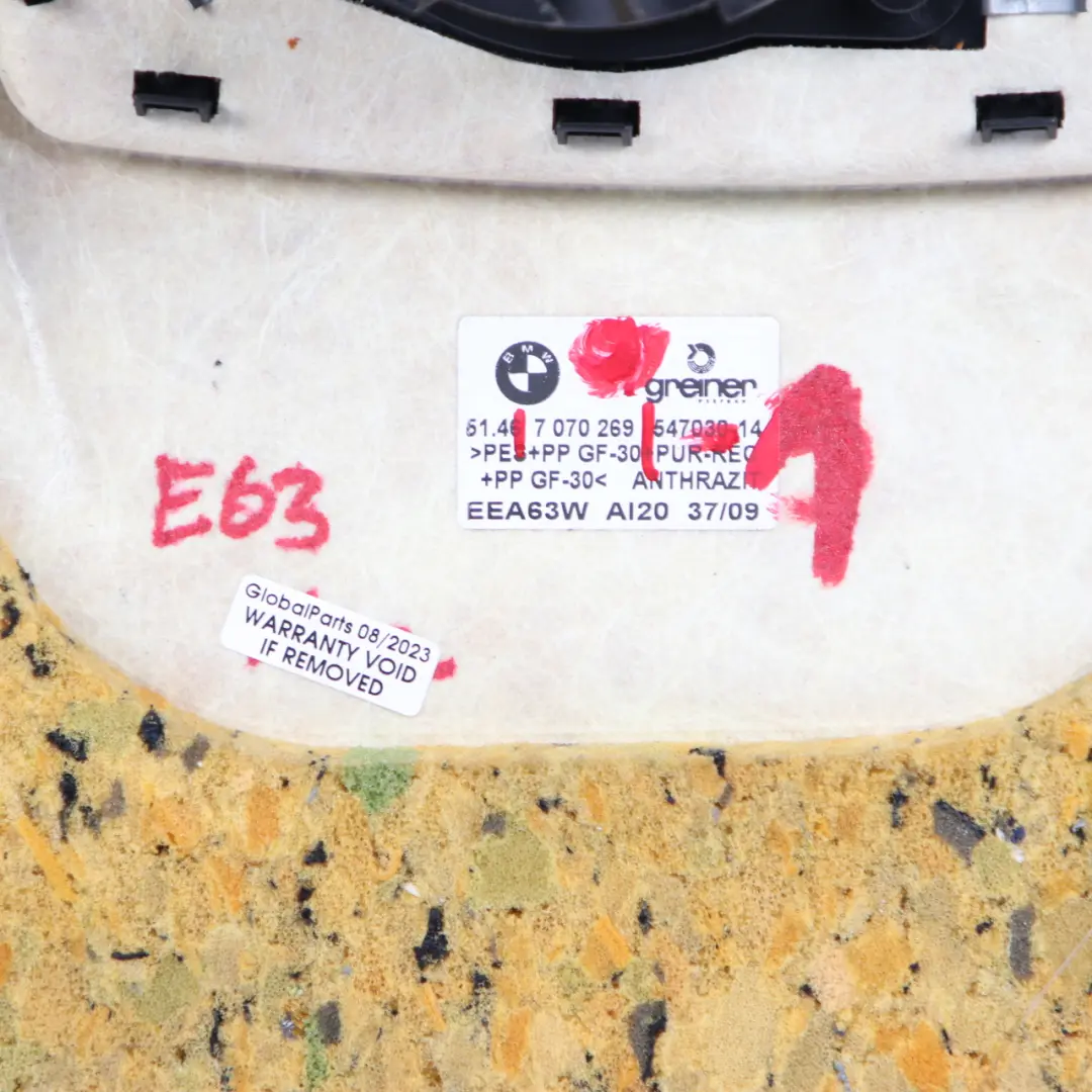 Window Shelf Panel Trim Black Anthrazit Anthracite to BMW E63 Rear with Part number 7070269 BMW E63 Rear Window Shelf Panel Trim Black Anthrazit Anthracite - SKU 7070269-1 - Part number 7070269