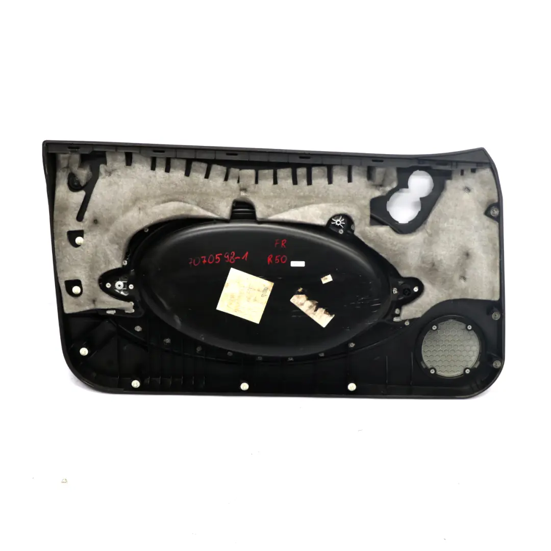 Front Right O/S Door Card Side Panel Panther Black to Mini Cooper R50 R53 1 with Part number 7070598 Mini Cooper R50 R53 1 Front Right O/S Door Card Side Panel Panther Black - SKU 7070598-1 - Part number 7070598