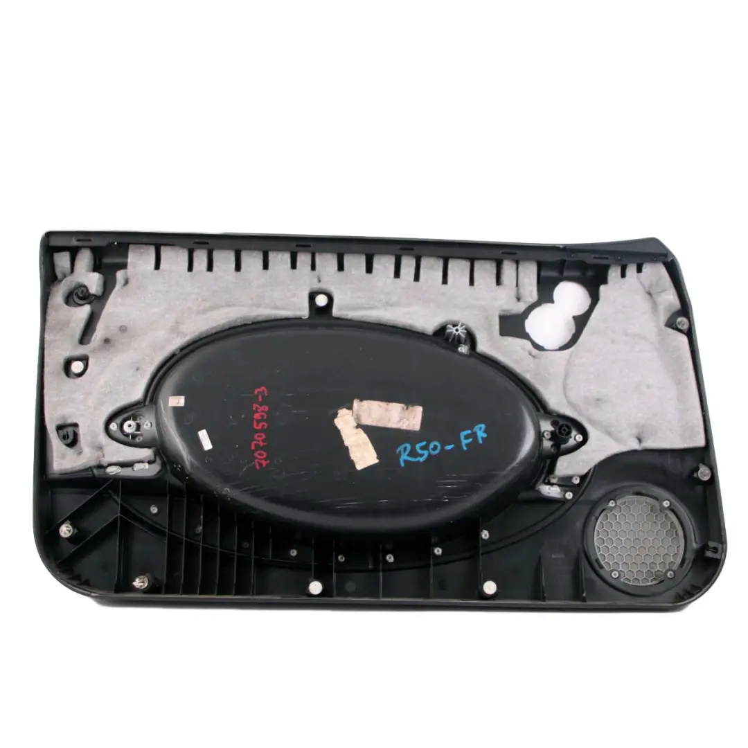 Front Right O/S Door Card Trim Panel HiFi Panther Black to Mini Cooper R50 R53 with Part number 7070598 Mini Cooper R50 R53 Front Right O/S Door Card Trim Panel HiFi Panther Black - SKU 7070598-3 - Part number 7070598