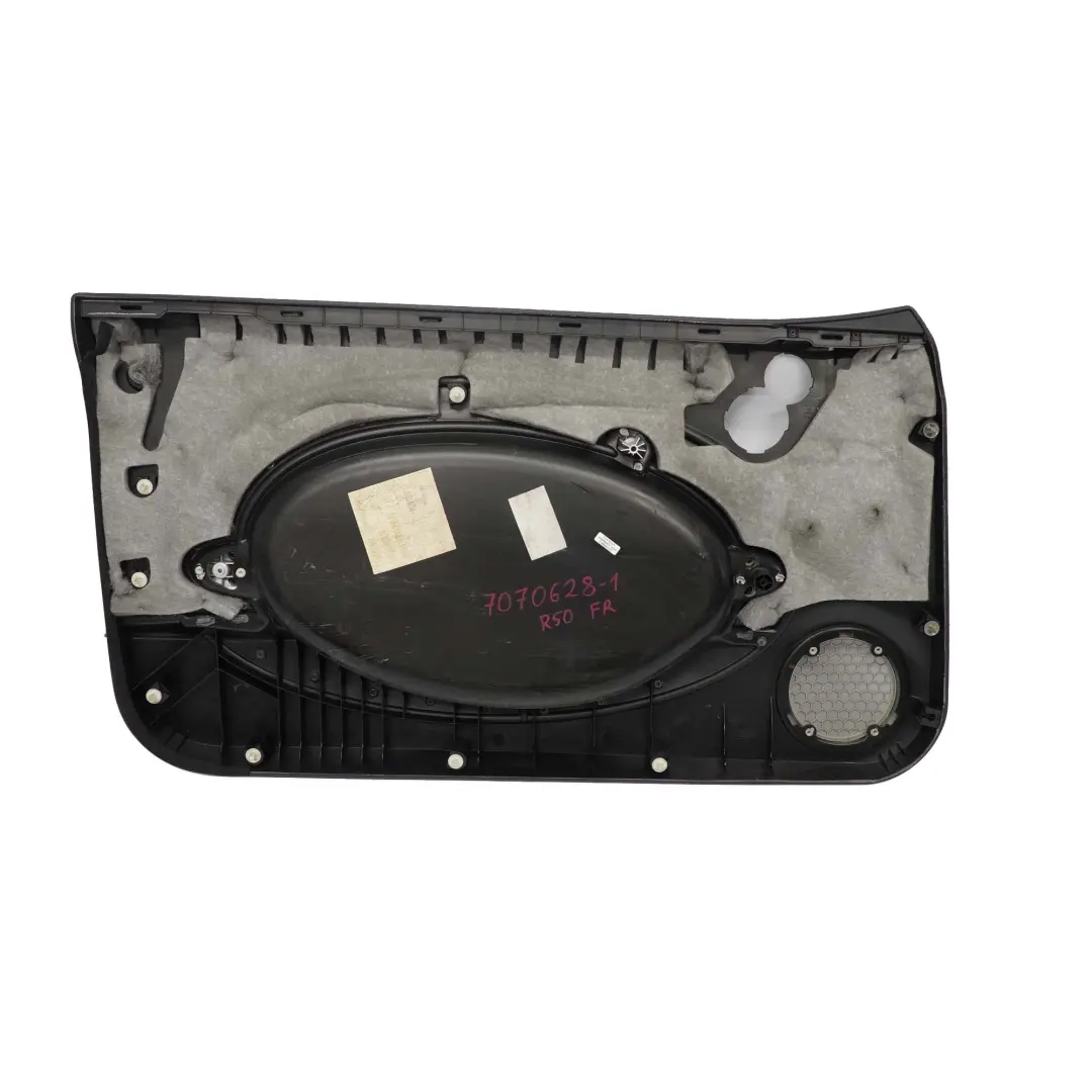 Front Right O/S Door Card Trim Panther Black Alloy Patina to Mini R50 R53 1 with Part number 7070628 Mini R50 R53 1 Front Right O/S Door Card Trim Panther Black Alloy Patina - SKU 7070628-1 - Part number 7070628
