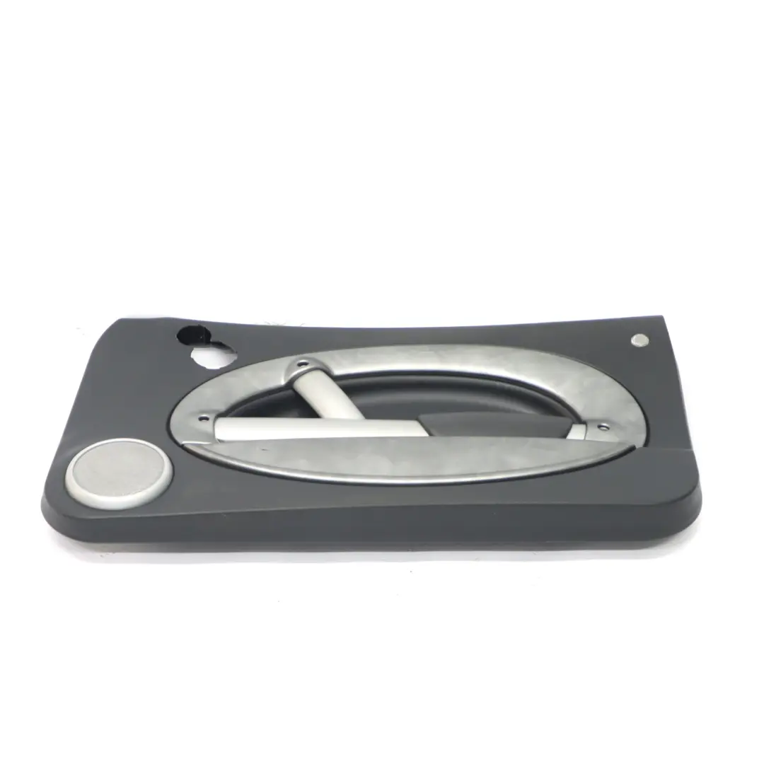 Front Right O/S Door Card Trim Panther Black Alloy Patina to Mini R50 R53 with Part number 7070628 Mini R50 R53 Front Right O/S Door Card Trim Panther Black Alloy Patina - SKU 7070628 - Part number 7070628