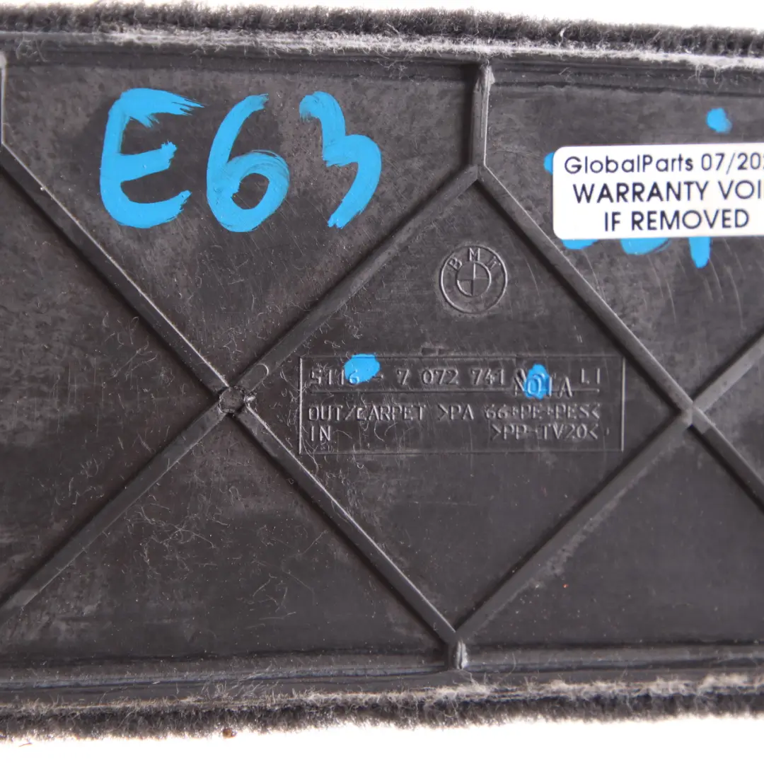  Panneau De Garniture De Console Centrale Arrière Gauche Noir BMW E63 E64 - SKU 7072741 - Numéro de pièce 7072741