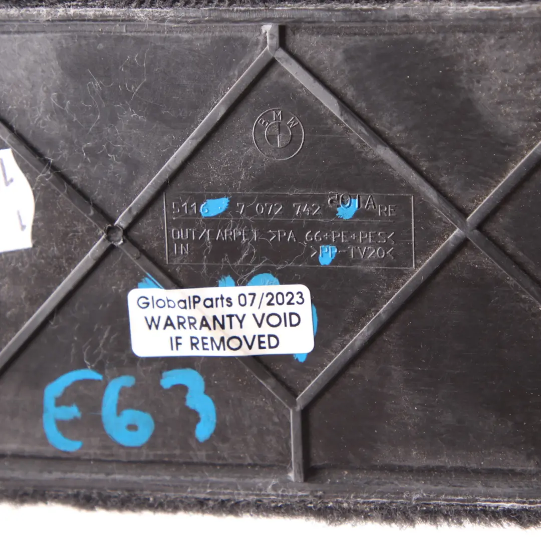 BMW E63 E64 Mittelkonsole Verkleidung Hinten Rechts Schwarz - SKU 7072742 - Teilenummer 7072742