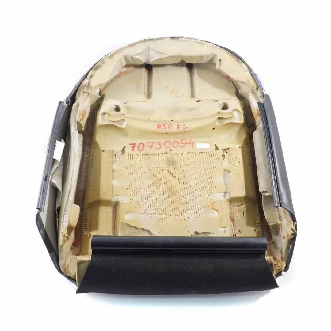 Asiento Delantero Izquierdo Cubre Respaldo Panel Tela Cuero Lapis Azul para Mini R50 con número de pieza 7073005 Mini R50 Asiento Delantero Izquierdo Cubre Respaldo Panel Tela Cuero Lapis Azul - SKU 7073005-4 - Número de pieza 7073005