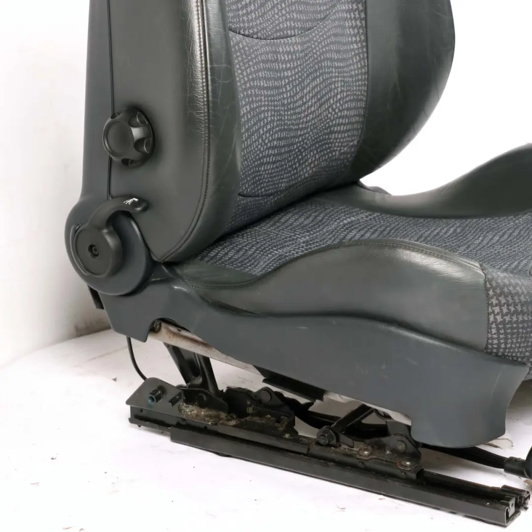 Front Left N/S Half Leather Seat Panther Black Kaleido to Mini Cooper R50 Sport with Part number 7073009 Mini Cooper R50 Sport Front Left N/S Half Leather Seat Panther Black Kaleido - SKU 7073009-2 - Part number 7073009