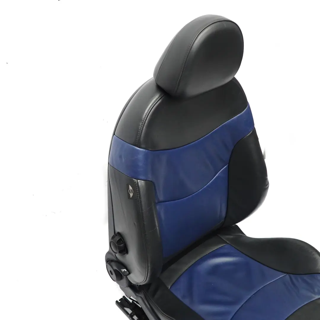 Fotel Lewy Przód Grzany Sport Skóra Gravity Lapis Niebieska do Mini R50 R53 o numerze 7073019 Mini R50 R53 Fotel Lewy Przód Grzany Sport Skóra Gravity Lapis Niebieska - SKU 7073019-2 - Numer Części 7073019