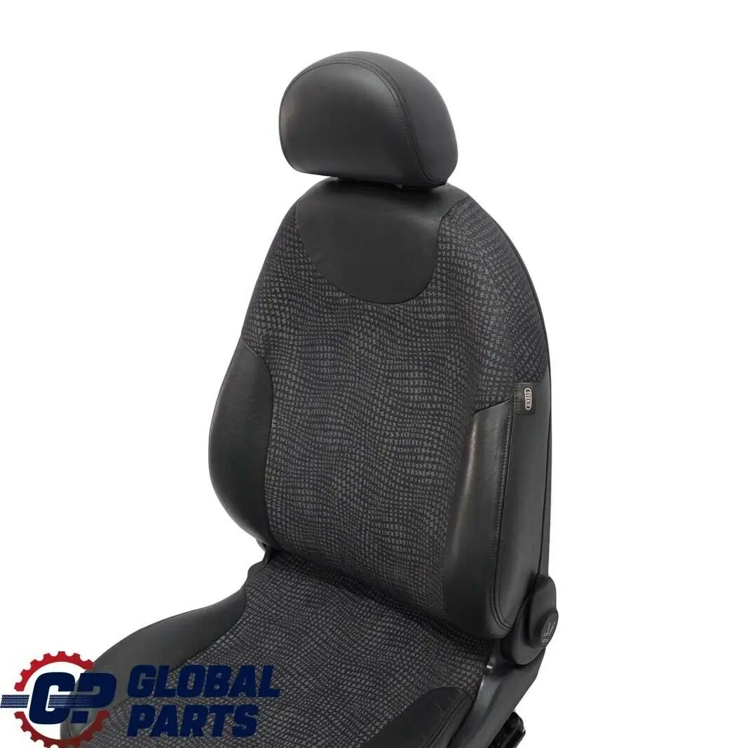 Front Left N/S Half Leather Seat Kaleido Panther Black to Mini Cooper One R50 with Part number 7073081 Mini Cooper One R50 Front Left N/S Half Leather Seat Kaleido Panther Black - SKU 7073081 - Part number 7073081