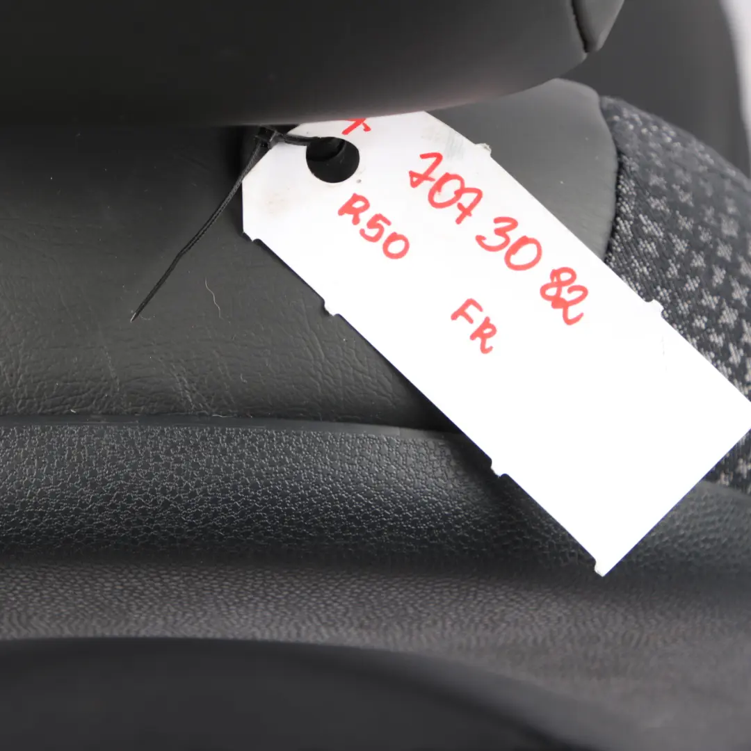 Front Seat Mini Cooper One R50 Right O/S Half Leather Kaleido Panther Black to with Part number 7073082 Front Seat Mini Cooper One R50 Right O/S Half Leather Kaleido Panther Black - SKU 7073082 - Part number 7073082