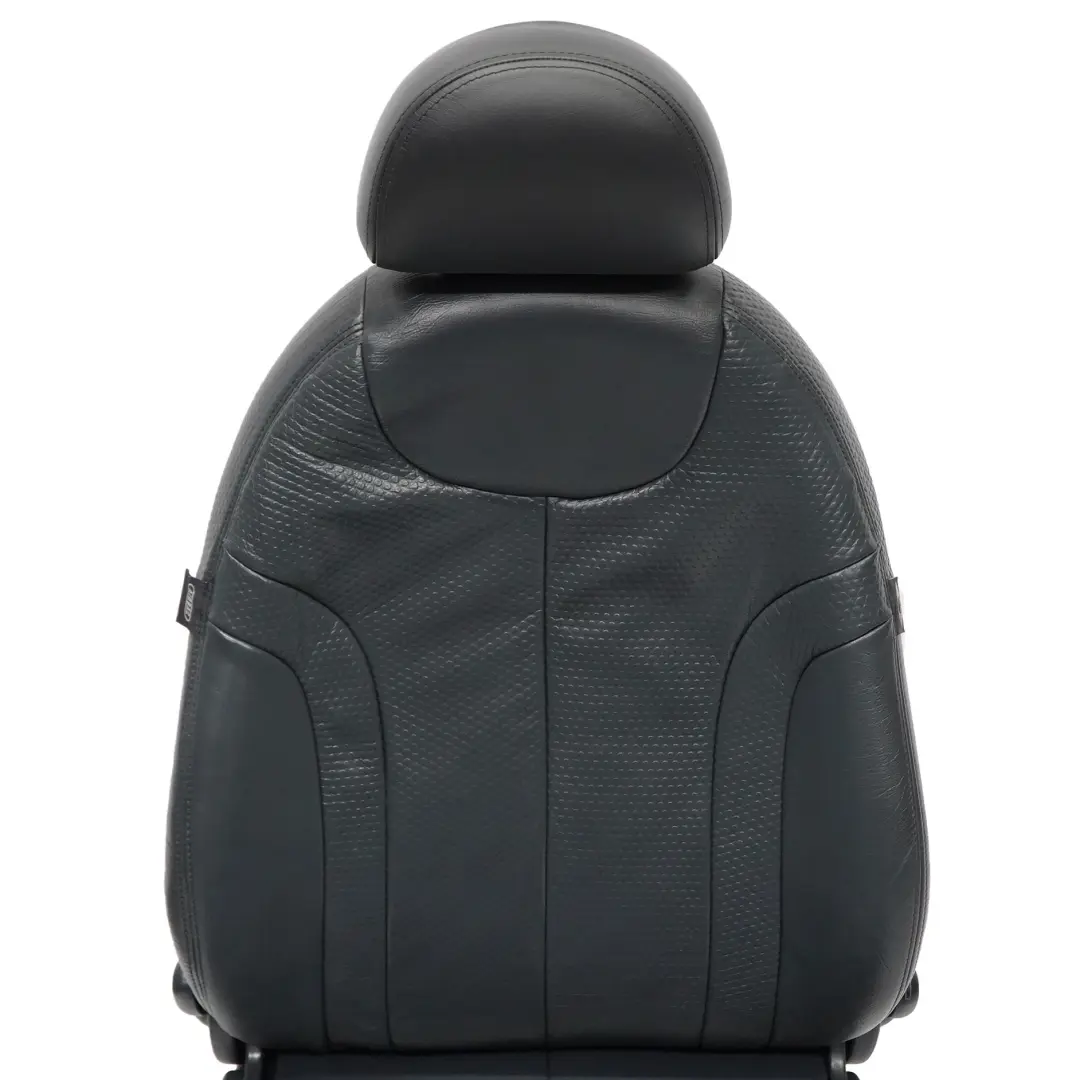 Sedile anteriore destro profilo completo pelle Panther Black per Mini Cooper R50 R53 con numero di parte 7073092 Mini Cooper R50 R53 Sedile anteriore destro profilo completo pelle Panther Black - SKU 7073092 - Numero di parte 7073092