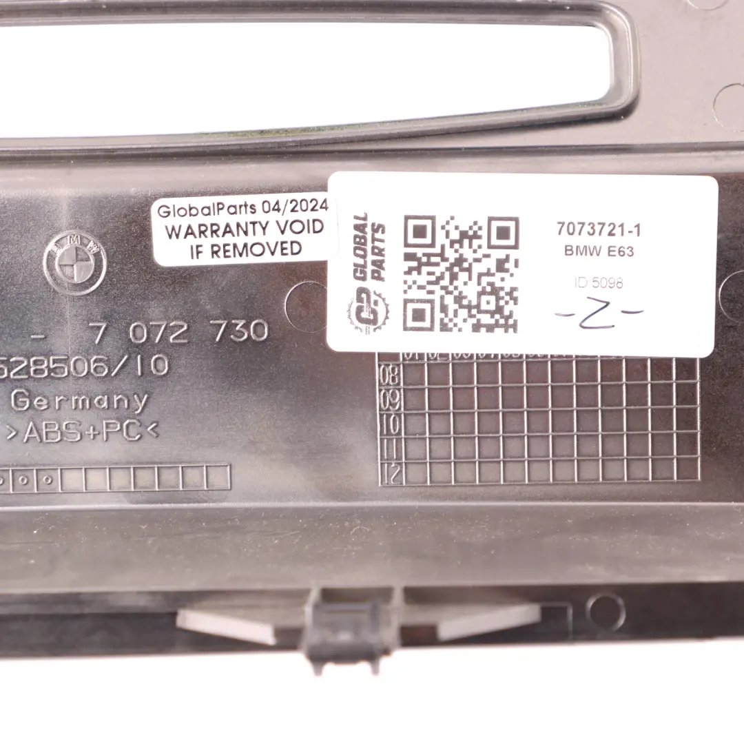 BMW 6 Reihe E63 E64 Dekorblende Instrumententafel Mitte RUTHENIUM GRAU 7072730 - SKU 7073721-1 - Teilenummer 7073721