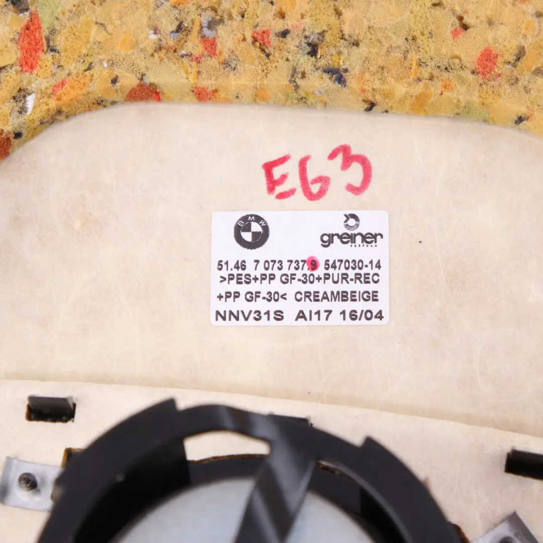 Window Parcel Shelf Panel Trim Cover Creambeige Beige to BMW 6 E63 Coupe Rear with Part number 7073737 BMW 6 E63 Coupe Rear Window Parcel Shelf Panel Trim Cover Creambeige Beige - SKU 7073737 - Part number 7073737