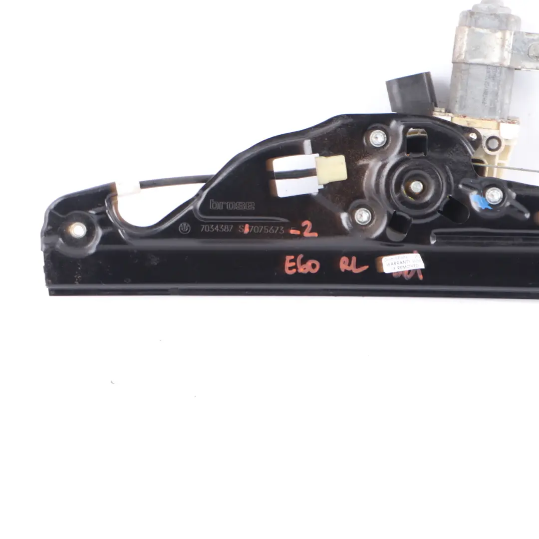 BMW E60 E61 Window Lifter Regulator Motor Drive Rear Left N/S Mechanism - SKU 7075673-2 - Part number 7075673