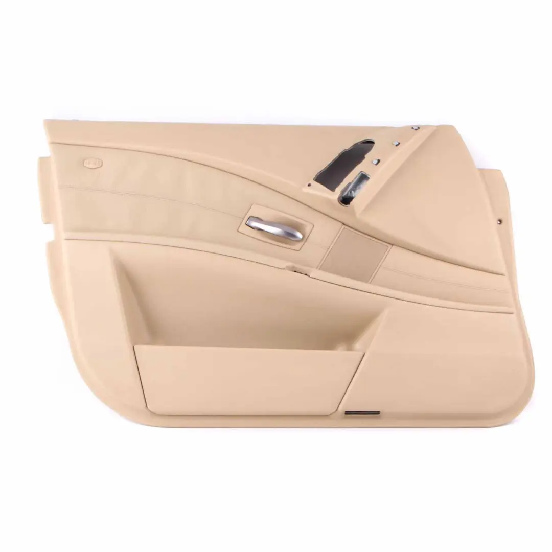 Front Left N/S Door Card Trim Panel Beige Leather to BMW 5 E60 E61 with Part number 7076167 BMW 5 E60 E61 Front Left N/S Door Card Trim Panel Beige Leather - SKU 7076167 - Part number 7076167