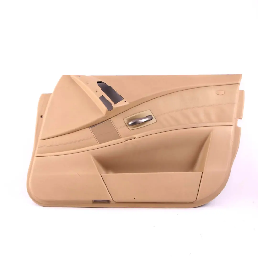 Front Right O/S Door Card Side Panel Trim Panel Beige Leather to BMW 5 E60 E61 with Part number 7076168 BMW 5 E60 E61 Front Right O/S Door Card Side Panel Trim Panel Beige Leather - SKU 7076168 - Part number 7076168