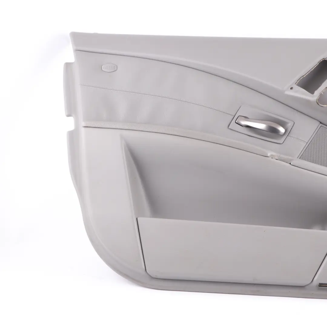 Door Card Lining Leather Trim Panel Front Left N/S Grey to BMW E60 E61 with Part number 7076169 BMW E60 E61 Door Card Lining Leather Trim Panel Front Left N/S Grey - SKU 7076169-1 - Part number 7076169