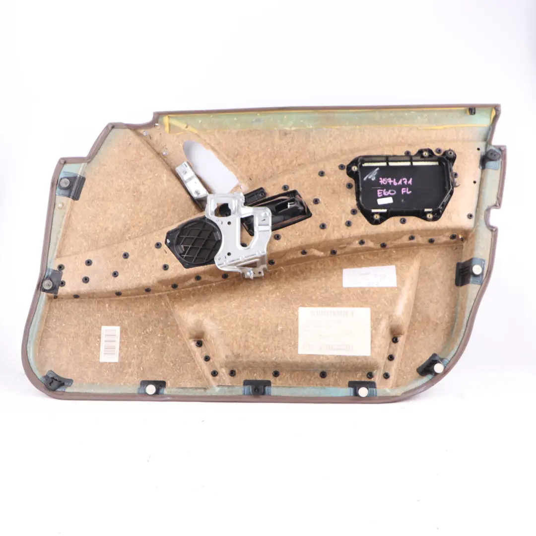 BMW E60 Door Card Front Left N/S Door Interior Panel Leather Truffle Brown - SKU 7076171 - Part number 7076171