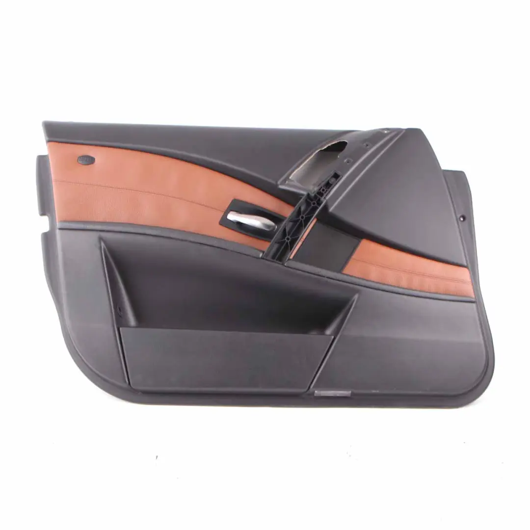Door Card BMW E60 E61 Trim Panel Covering Front Left N/S Leather Brown to with Part number 7076175 Door Card BMW E60 E61 Trim Panel Covering Front Left N/S Leather Brown - SKU 7076175 - Part number 7076175