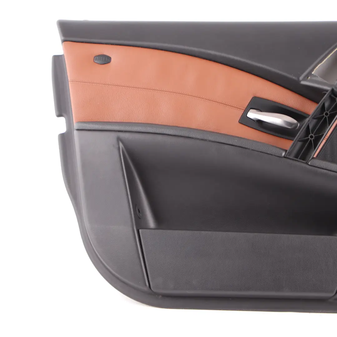 Door Card BMW E60 E61 Trim Panel Covering Front Left N/S Leather Brown to with Part number 7076175 Door Card BMW E60 E61 Trim Panel Covering Front Left N/S Leather Brown - SKU 7076175 - Part number 7076175