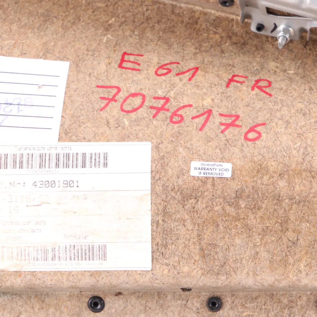  Door Card BMW E60 E61 Trim Panel Covering Front Right O/S Leather Brown - SKU 7076176 - Part number 7076176