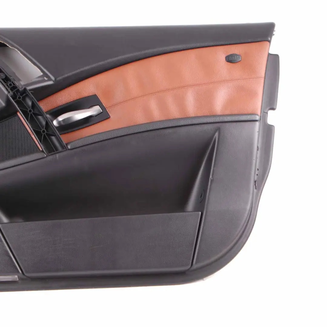 Door Card BMW E60 E61 Trim Panel Covering Front Right O/S Leather Brown to with Part number 7076176 Door Card BMW E60 E61 Trim Panel Covering Front Right O/S Leather Brown - SKU 7076176 - Part number 7076176