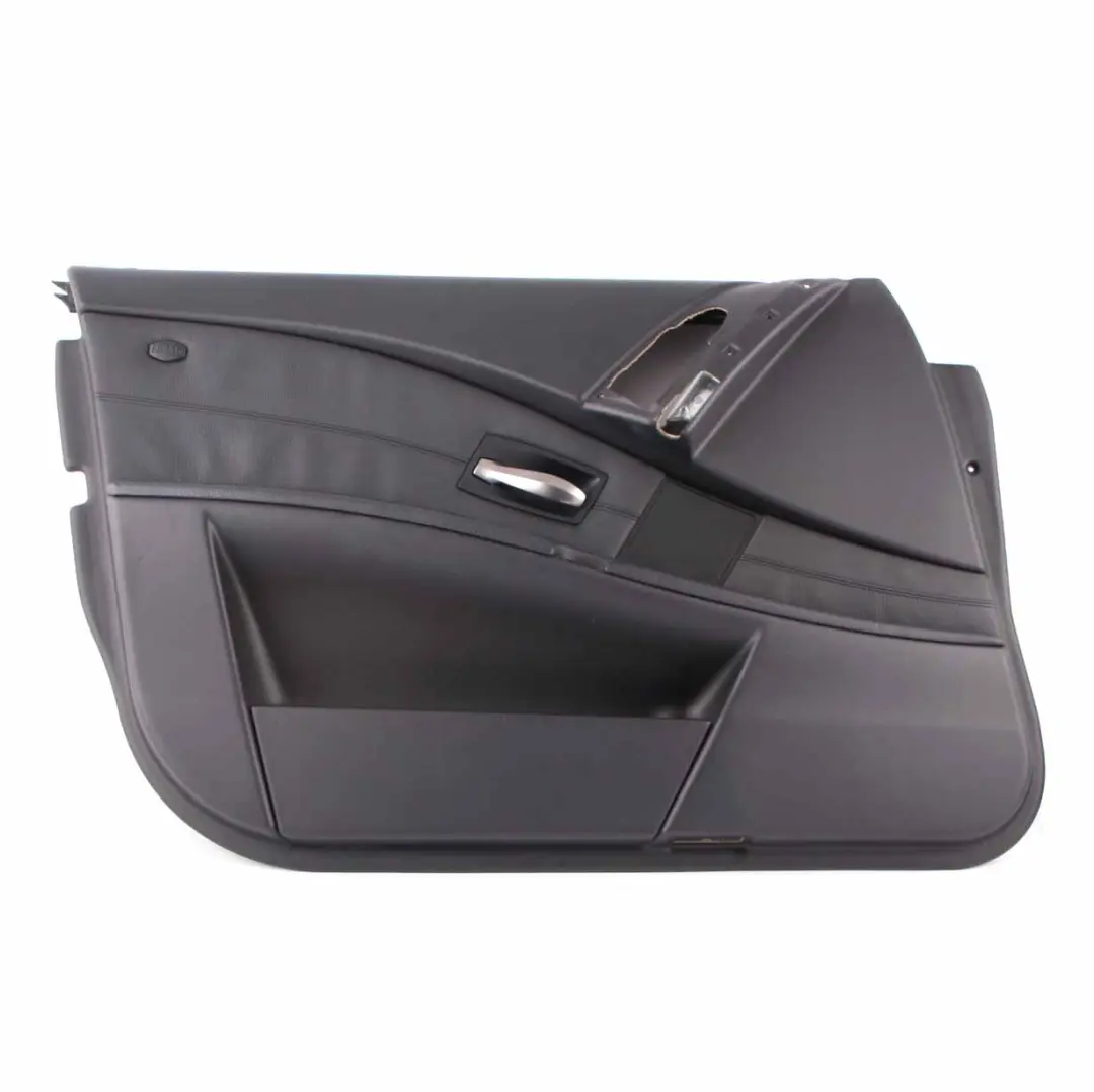 BMW E60 E61 Door Card Front Left N/S Lining Leather Trim Panel Black - SKU 7076763-1 - Part number 7076763