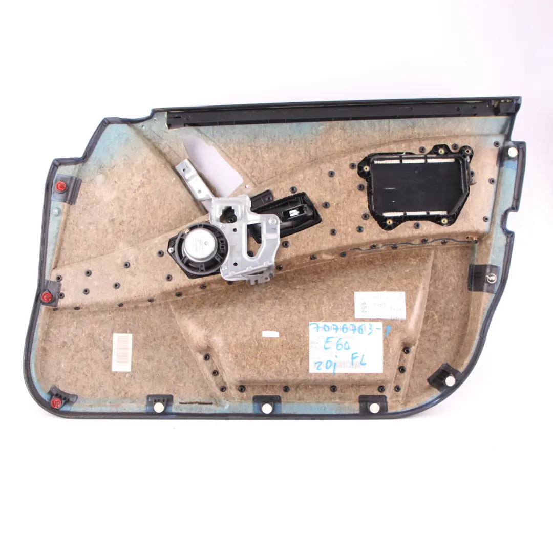 BMW E60 E61 Door Card Front Left N/S Lining Leather Trim Panel Black - SKU 7076763-1 - Part number 7076763