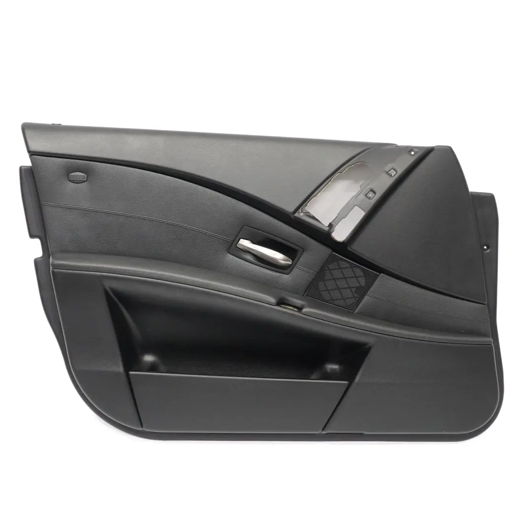 BMW E60 E61 Front Left N/S Door Card Lining Leather Trim Panel Black - SKU 7076763 - Part number 7076763