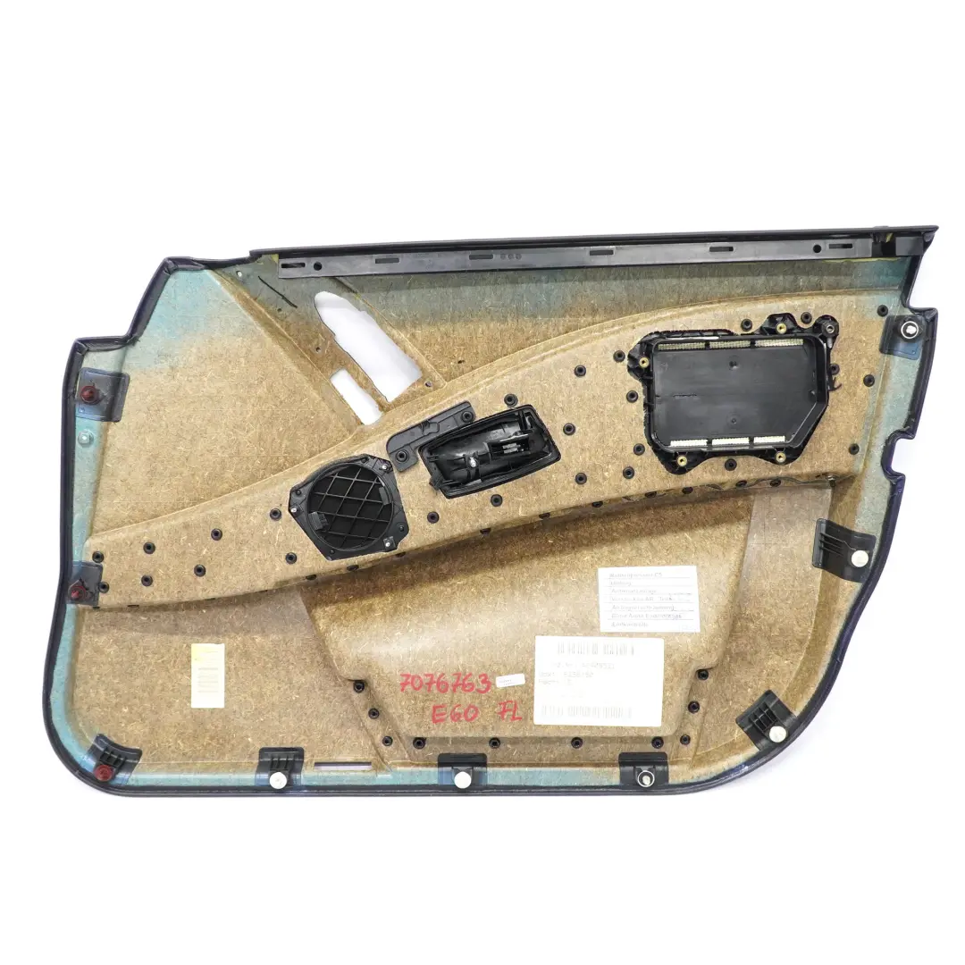 Boczek Tapicerka Drzwi Lewy Przód Czarna Skóra do BMW E60 E61 o numerze 7076763 BMW E60 E61 Boczek Tapicerka Drzwi Lewy Przód Czarna Skóra - SKU 7076763 - Numer Części 7076763