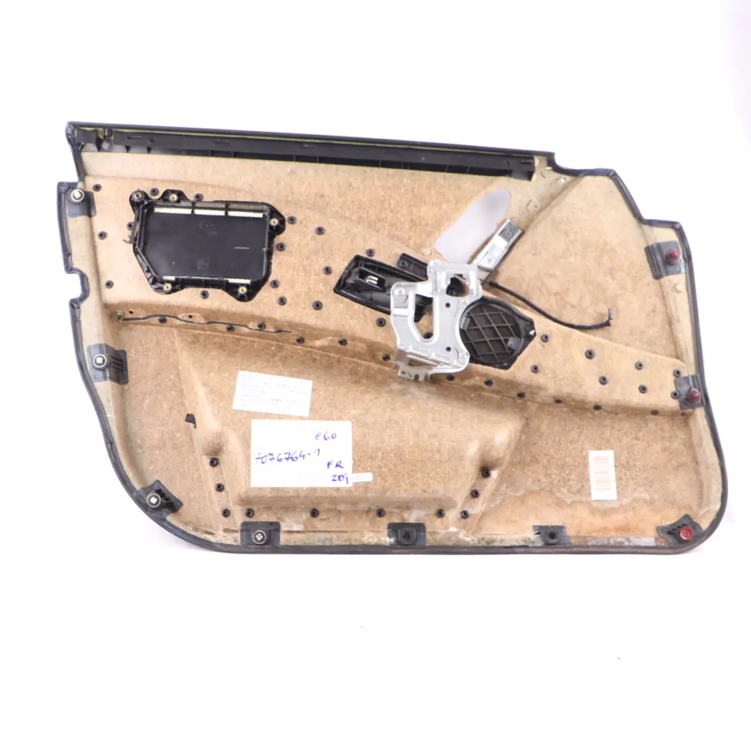 Door Card Leather Trim Panel Front Right O/S Black to BMW E60 E61 with Part number 7076764 BMW E60 E61 Door Card Leather Trim Panel Front Right O/S Black - SKU 7076764-1 - Part number 7076764