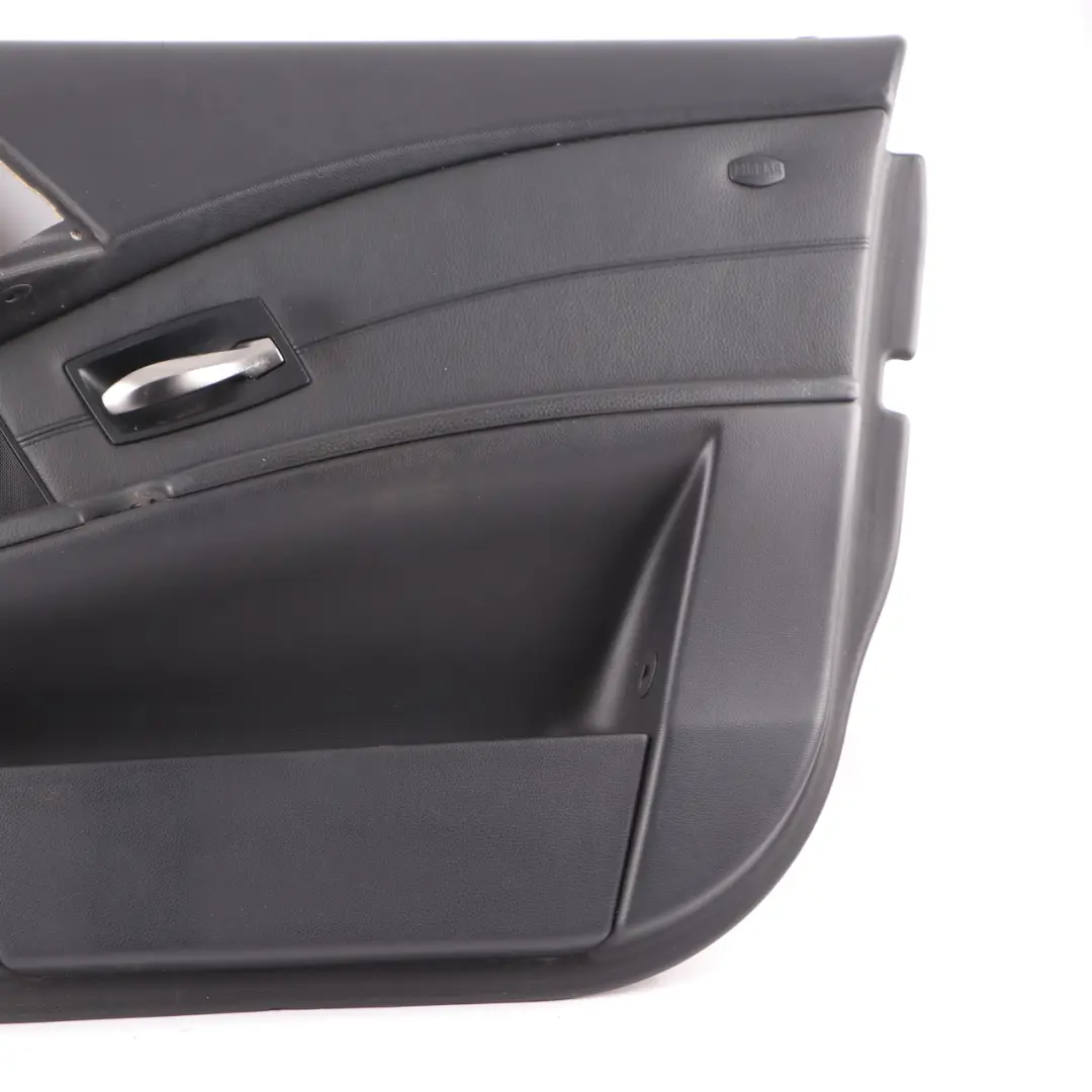 BMW E60 E61 Door Card Leather Trim Panel Front Right O/S Black - SKU 7076764-1 - Part number 7076764