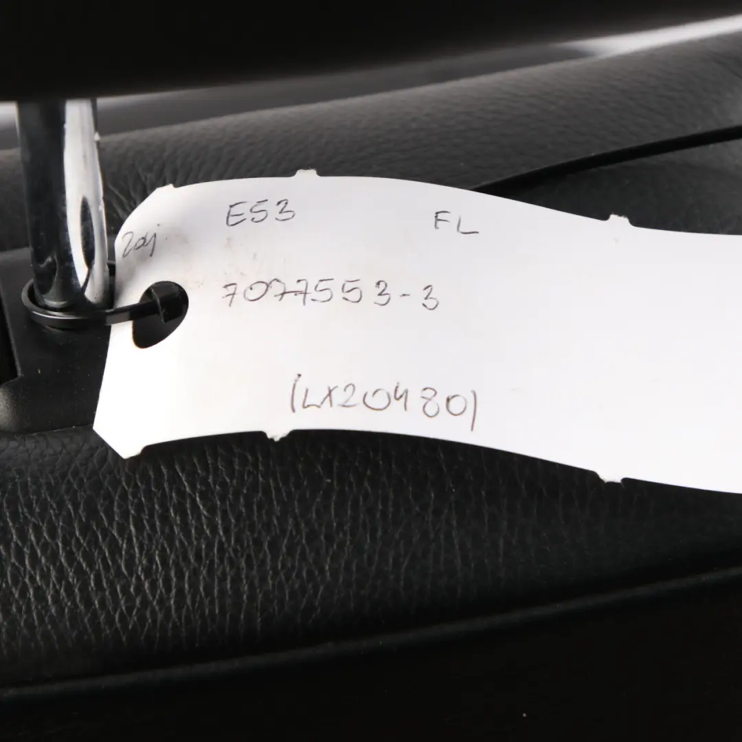 Front Seat BMW X5 E53 Black Leather Dakota Interior Left N/S to with Part number 7077553 Front Seat BMW X5 E53 Black Leather Dakota Interior Left N/S - SKU 7077553-3 - Part number 7077553