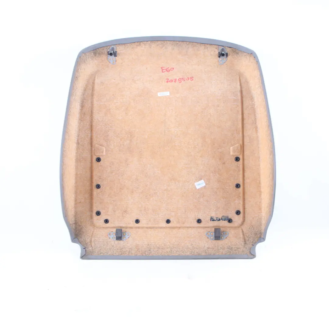 Panel Cubierta Trasera Vinilo Asiento Delantero Gris Grau para BMW E60 E61 con número de pieza 7078508 BMW E60 E61 Panel Cubierta Trasera Vinilo Asiento Delantero Gris Grau - SKU 7078508 - Número de pieza 7078508