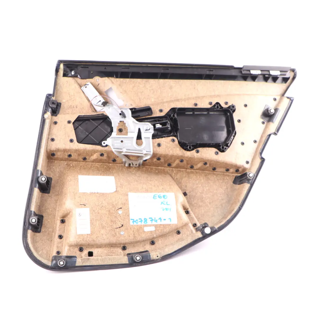BMW E60 E61 Door Card Lining Leather Trim Panel Rear Left N/S Black - SKU 7078741-1 - Part number 7078741