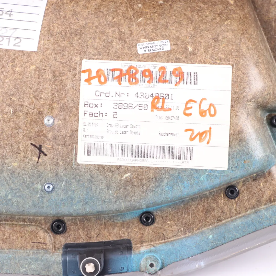 Door Card Rear Left N/S Door Interior Panel HiFi Leather Grey to BMW E60 E61 with Part number 7078929 BMW E60 E61 Door Card Rear Left N/S Door Interior Panel HiFi Leather Grey - SKU 7078929 - Part number 7078929