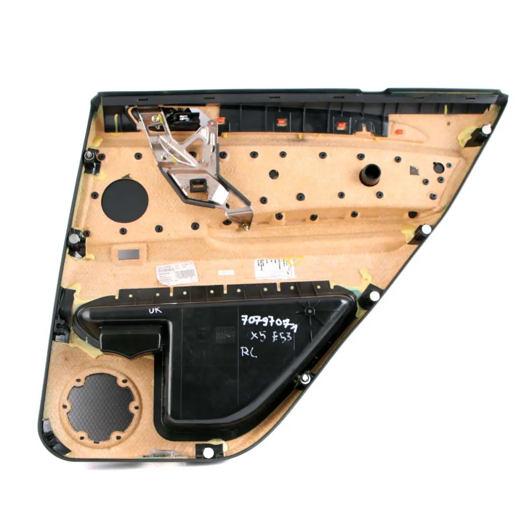 Left N/S Door Card Black Leather Interior Trim Panel to BMW X5 Series E53 Rear with Part number 7079707 BMW X5 Series E53 Rear Left N/S Door Card Black Leather Interior Trim Panel - SKU 7079707-1 - Part number 7079707