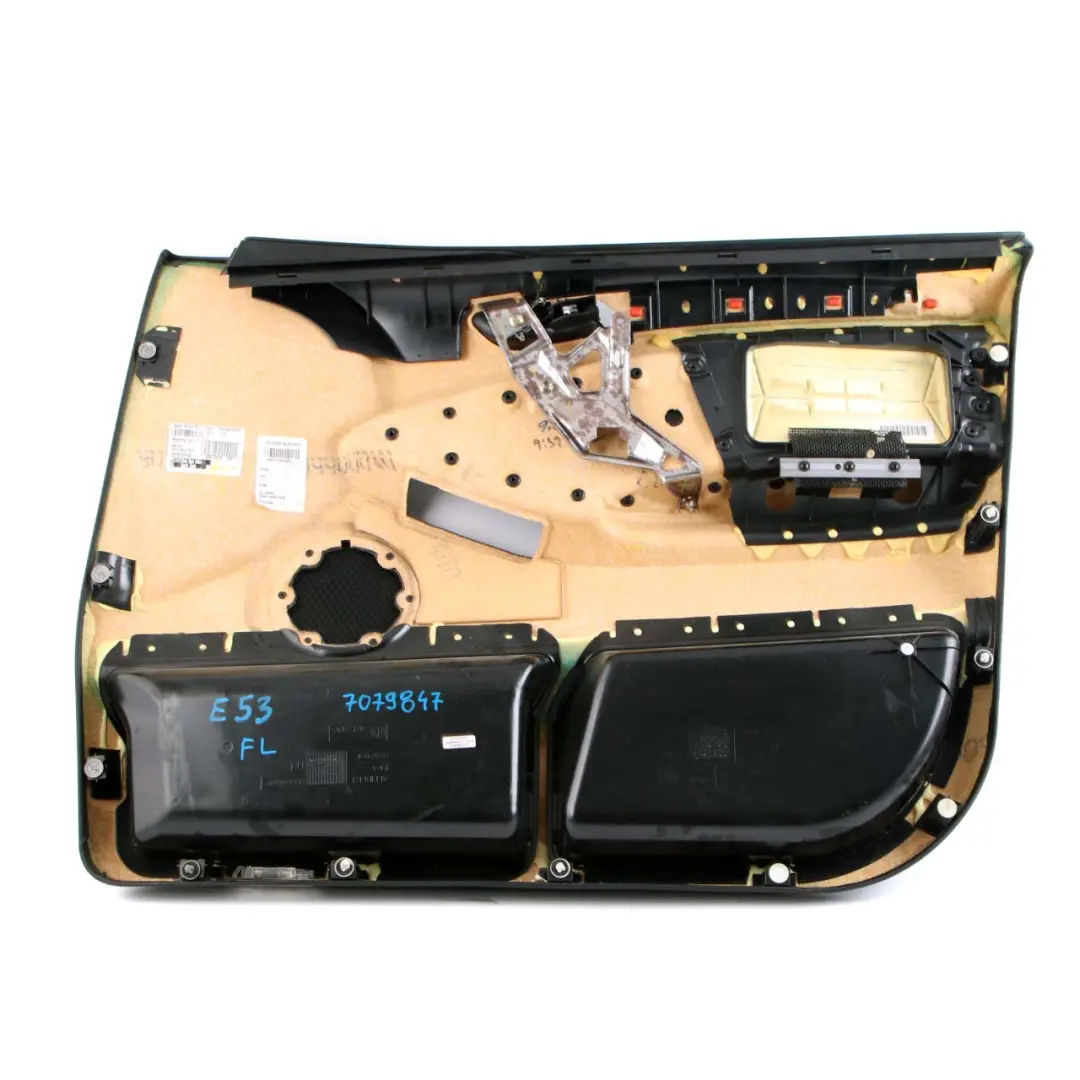 Front Left N/S Door Card Black Leather Interior Trim Panel to BMW X5 Series E53 with Part number 7079847 BMW X5 Series E53 Front Left N/S Door Card Black Leather Interior Trim Panel - SKU 7079847 - Part number 7079847