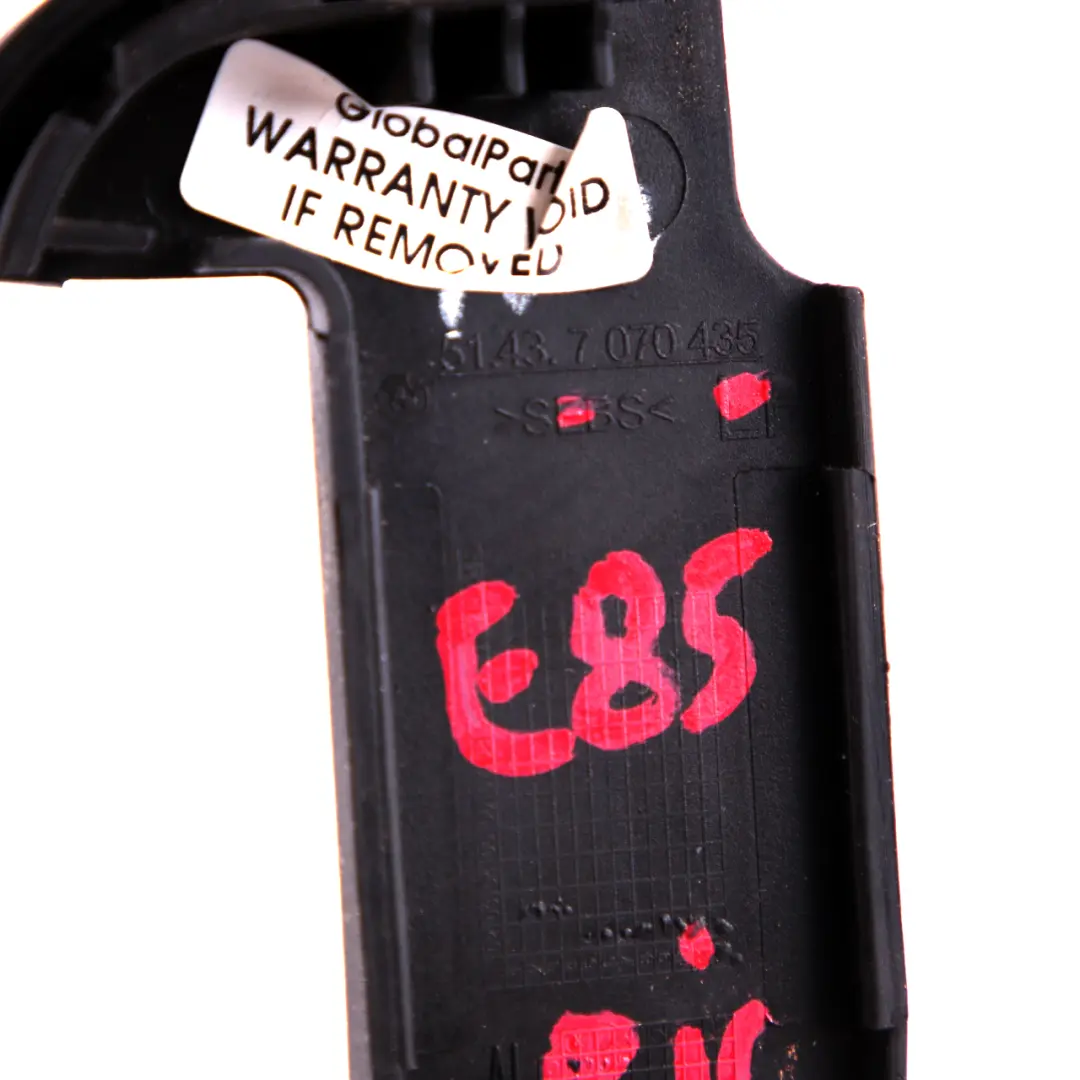 BMW Z4 E85 Rivestimento Pannello Superiore Posteriore Sinistro Nero 7070435 - SKU 7079981 - Numero di parte 7079981