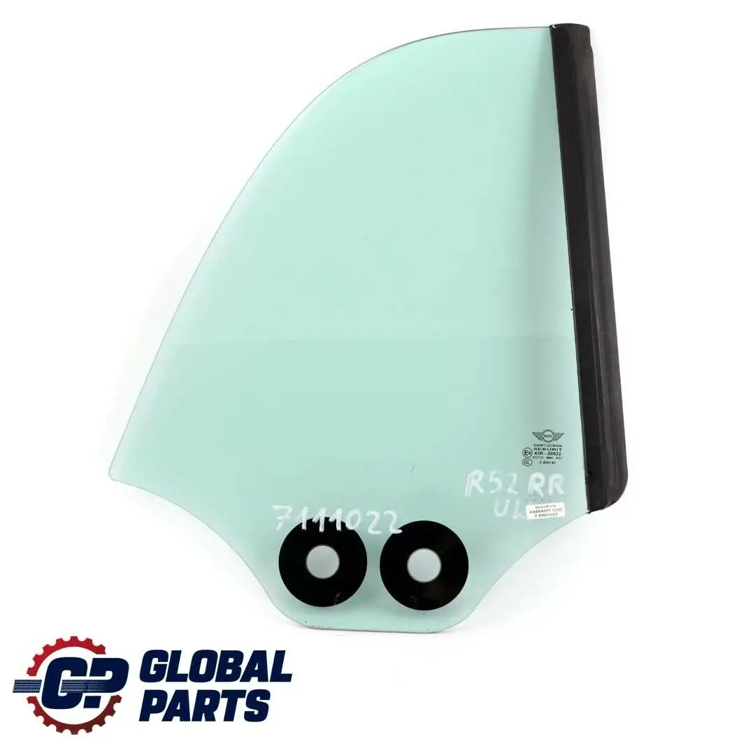 Cristal Ventana Lateral AS2 Trasera Derecha para Mini R52 Cabrio con número de pieza 7111022 Mini R52 Cabrio Cristal Ventana Lateral AS2 Trasera Derecha - SKU 7111022 - Número de pieza 7111022