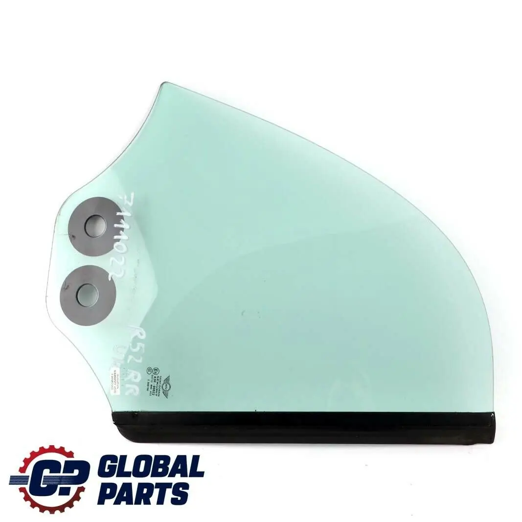 Side Window Rear Right O/S Glass Glazing AS2 Green to Mini R52 Cabrio with Part number 7111022 Mini R52 Cabrio Side Window Rear Right O/S Glass Glazing AS2 Green - SKU 7111022 - Part number 7111022