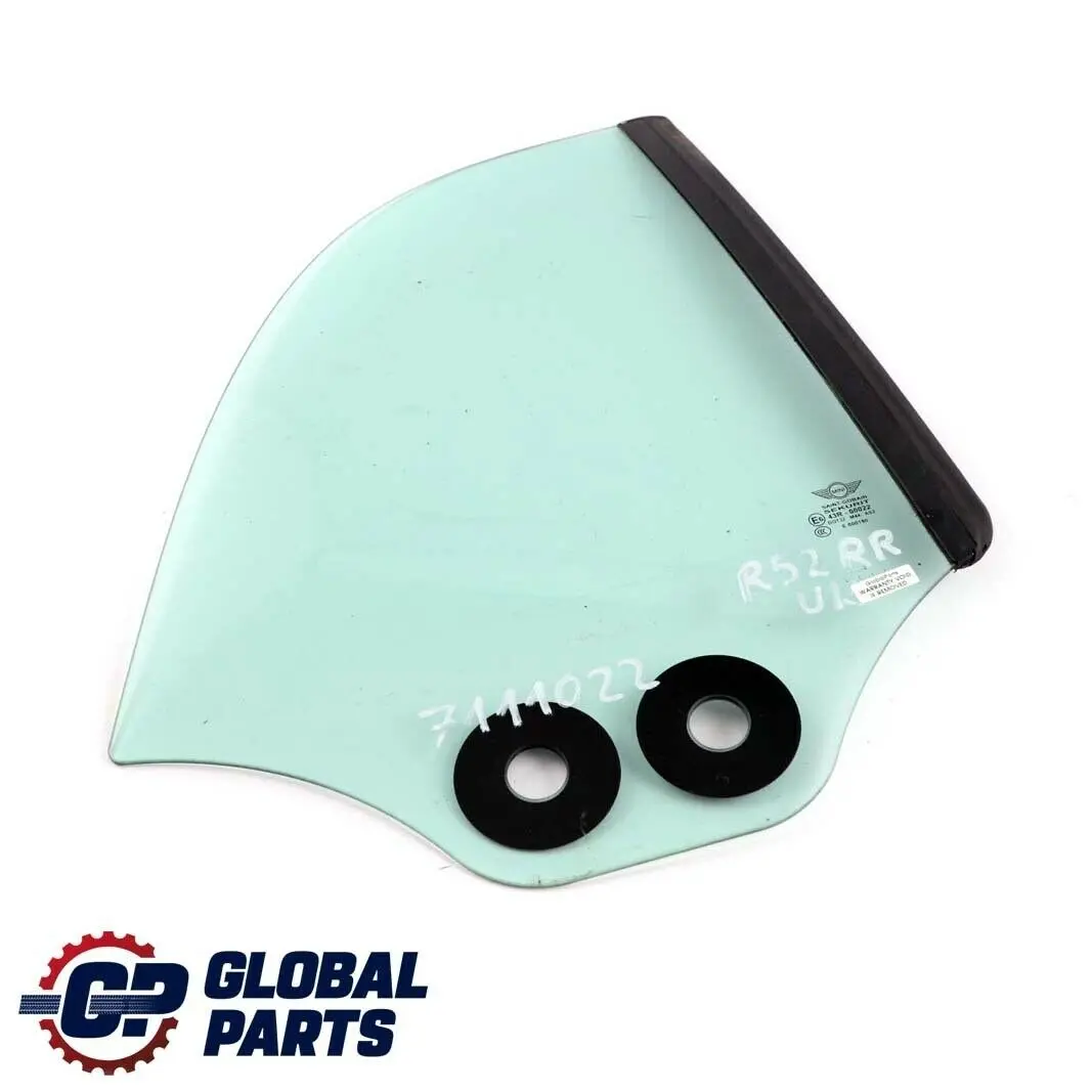 Finestrino Laterale Posteriore Destro Vetro AS2 Verde per Mini R52 Cabrio con numero di parte 7111022 Mini R52 Cabrio Finestrino Laterale Posteriore Destro Vetro AS2 Verde - SKU 7111022 - Numero di parte 7111022