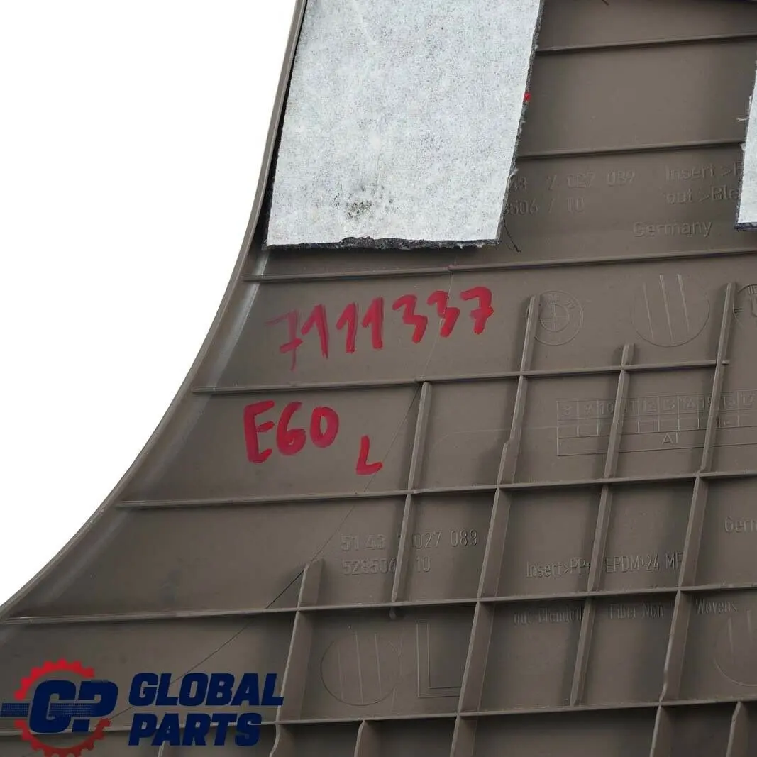 Pannello Inferiore Sinistro Tr?ffelbraun per BMW E60 E61 con numero di parte 7027089 BMW E60 E61 Pannello Inferiore Sinistro Tr?ffelbraun - SKU 7111337 - Numero di parte 7027089