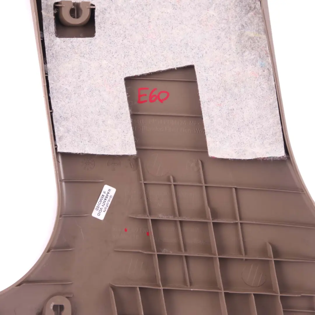 Interior Trim Column BMW E60 E61 LCI Panel B Pillar Bottom Right Truffle Brown to with Part number 7027090 Interior Trim Column BMW E60 E61 LCI Panel B Pillar Bottom Right Truffle Brown - SKU 7111338-1 - Part number 7027090